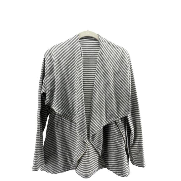 Andree by Unit Gray White Striped Jacket Women's Size Small - Picture 1 of 9